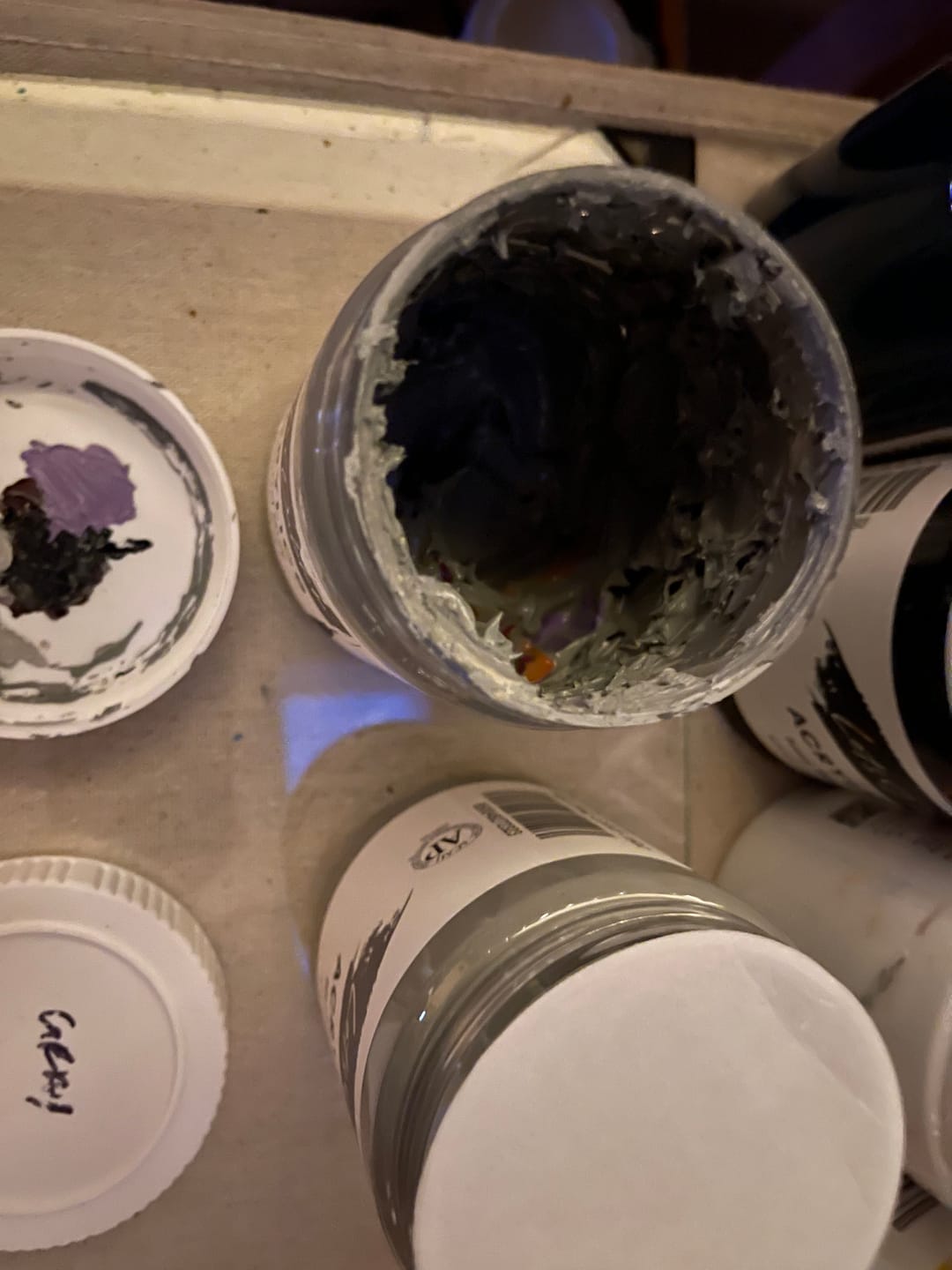 Customer photo review of DabblePaints™️ Neutral Gray — Thick-Body Acrylic Paint