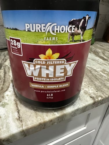 Customer photo review of Whey Protein Isolate with Organic Vanilla
