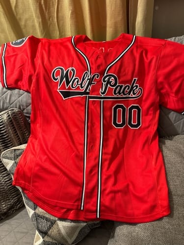 Customer photo review of Custom Light Blue Pink-Black Gradient Fashion Authentic Pullover Pinstripe Baseball Jersey