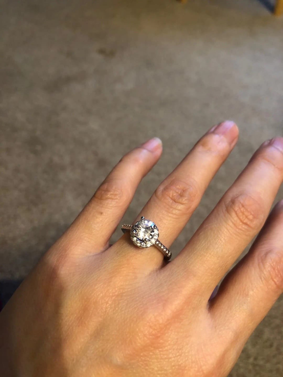 Customer photo review of Sterling Silver Ring Cubic Zirconia Simulated Diamond Tension Setting — Silver | KIMLUD