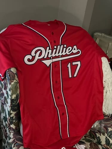 Customer photo review of Custom Light Blue Pink-Black Gradient Fashion Authentic Pullover Pinstripe Baseball Jersey