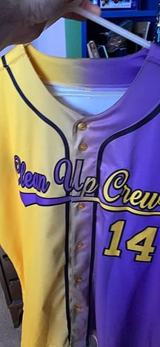 Customer photo review of Custom Royal Black Gradient Fashion Authentic Baseball Jersey