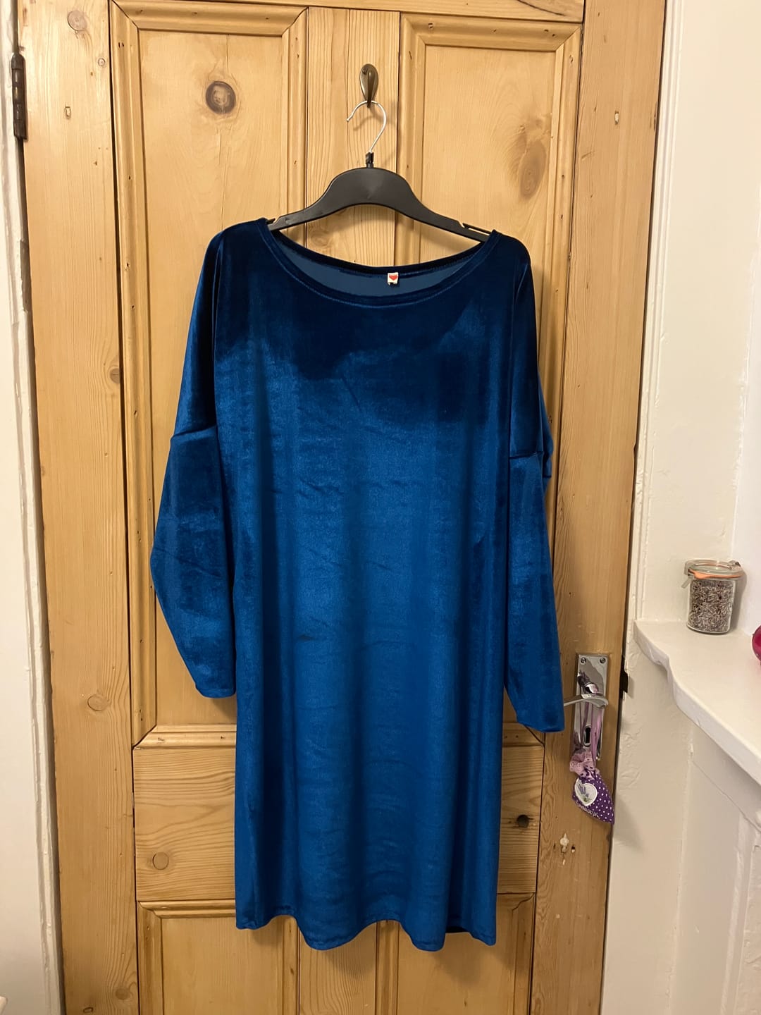 Customer photo review of Plain Stretch Velvet Fabric