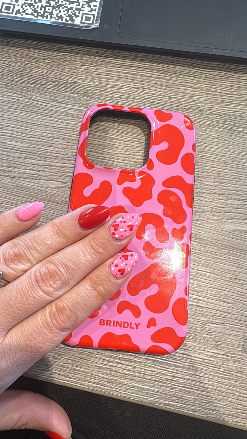 Customer photo review of Red & Pink Leopard - Tough Phone Case