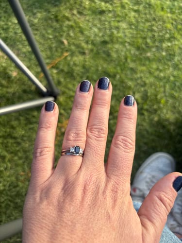 Customer photo review of Dancing Stars | Dark Blue Glitter Nail Polish Wrap