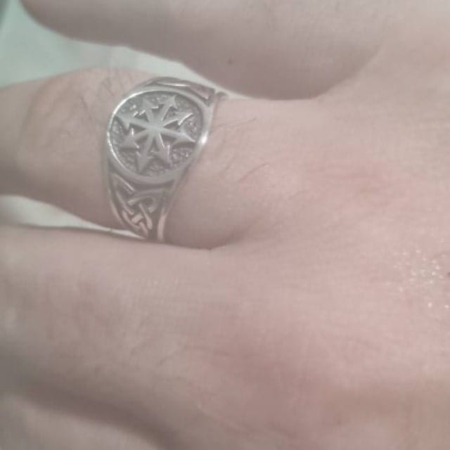 Customer photo review of 925 Sterling Silver Symbol of Chaos Occult Ring