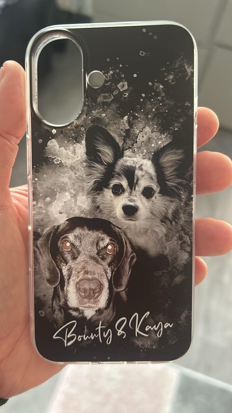 Customer photo review of Personalisierte Portrait Handyhülle – Aquarell Stil