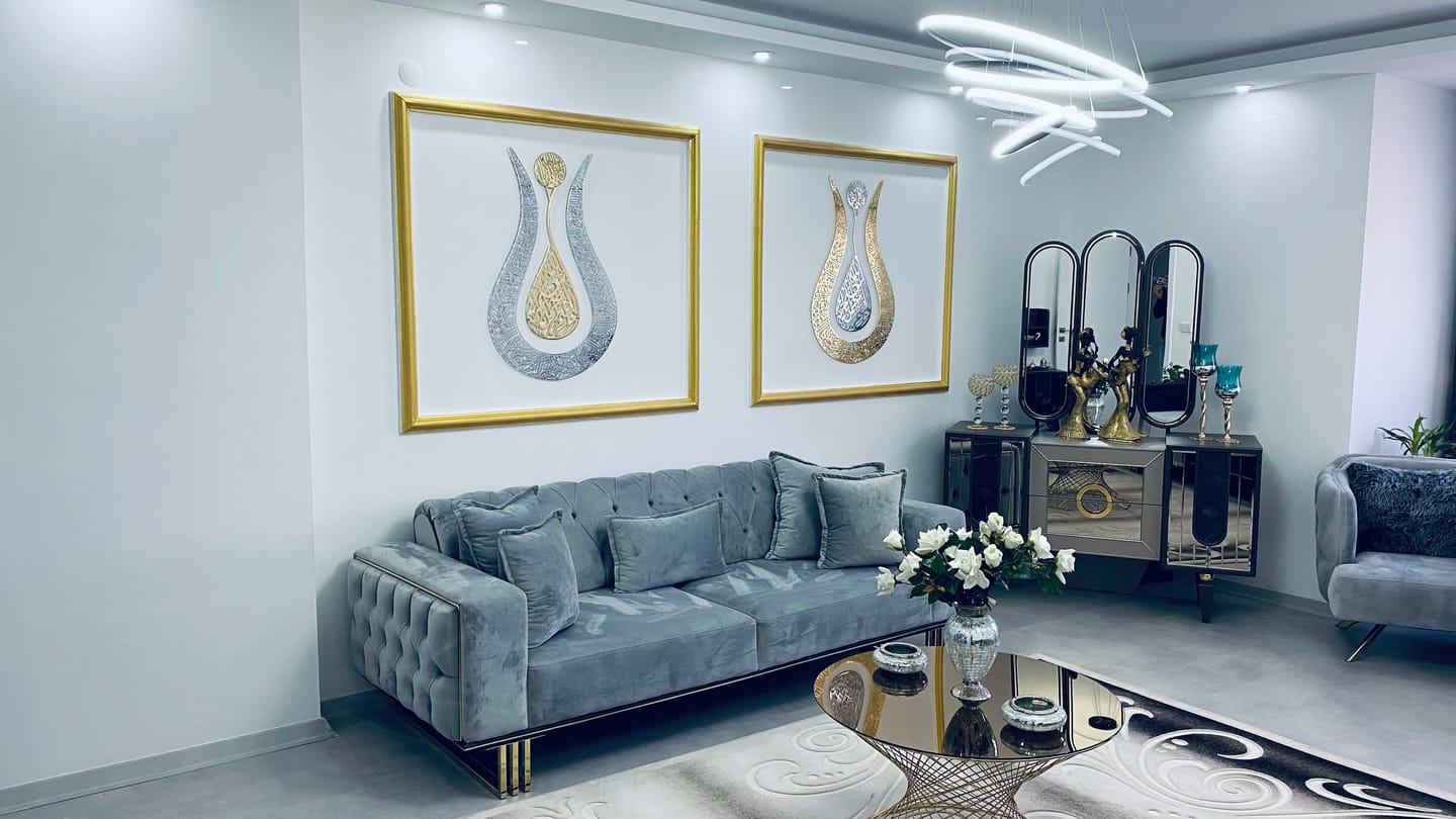 Customer photo review of Ayetel Kürsi İslami Tablo -  Lale Şekilli Parlak Metal Tablo