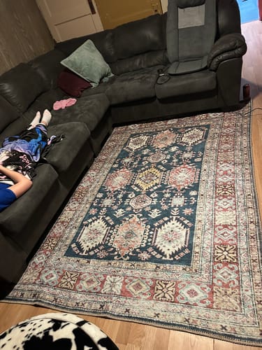 Customer photo review of Eloise Machine Washable in Navy Blue Rug