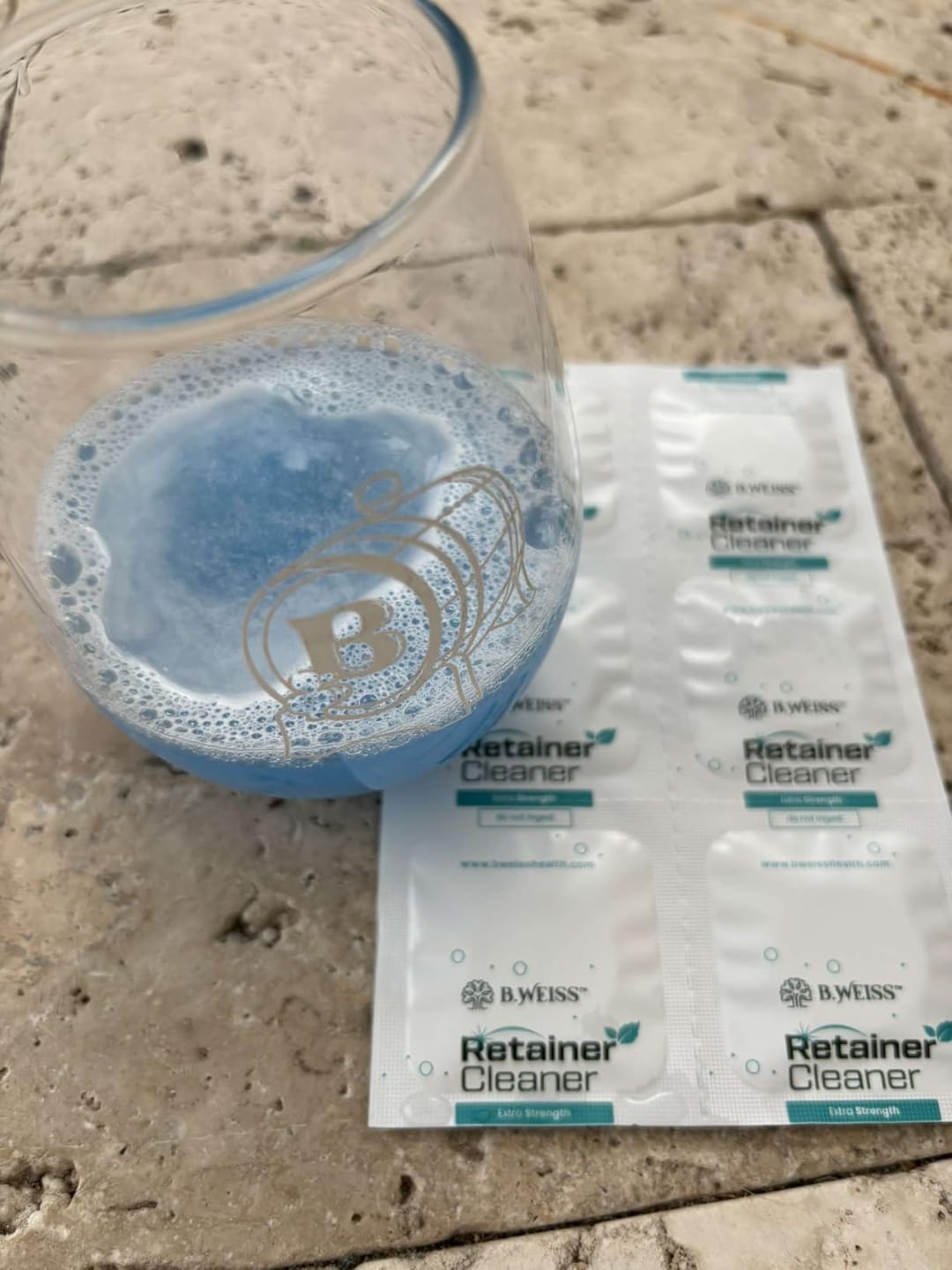 Customer photo review of Daily Retainer & Aligner Cleaner Tablets mint scented