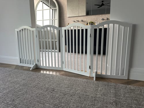 Customer photo review of PaWz Freestanding Wooden Pet Gate Door 3/4 Panels