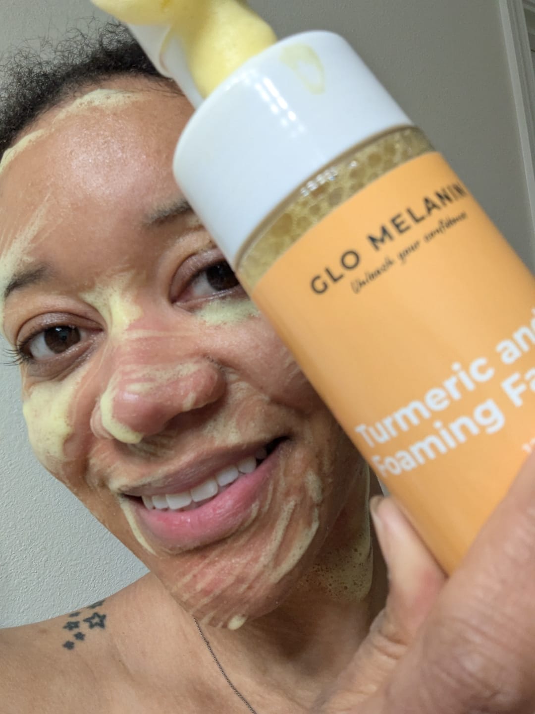 Customer photo review of Turmeric and Kojic Foaming Face Wash