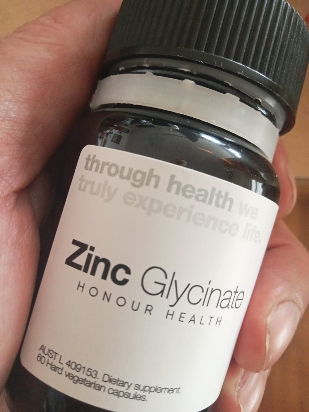 Customer photo review of Zinc Glycinate - 60 Capsules