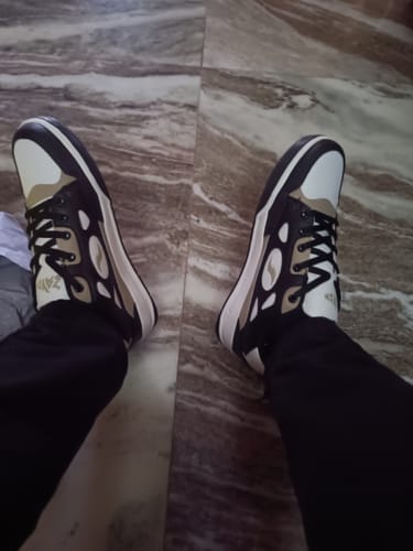 Customer photo review of FLAME White Black Beige Men's casual sneaker