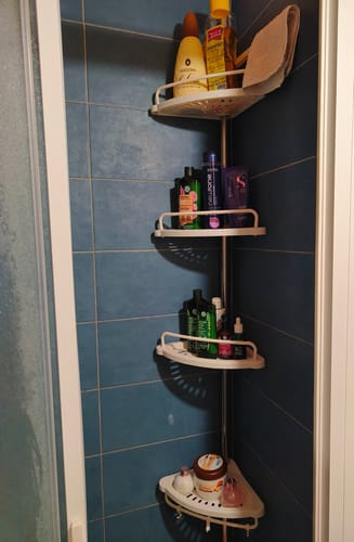 Customer photo review of Portaoggetti telescopico per bagno a 4 mensole