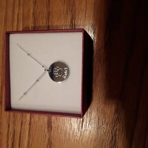 Customer photo review of Personalized Pet Paw Print Charm Necklace