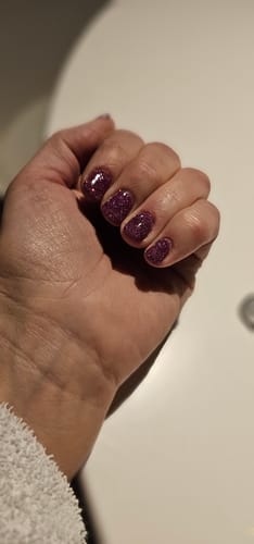 Customer photo review of Candy Pink Glitter Dipping Powder