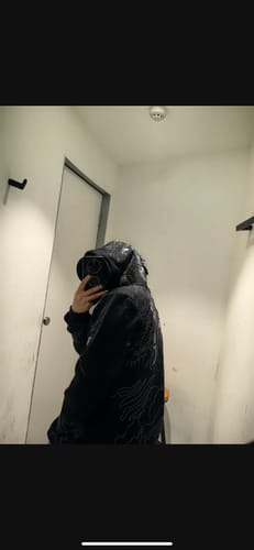 Customer photo review of Midnight Phantom Sukajan Hoodie – 30% Limited Drop
