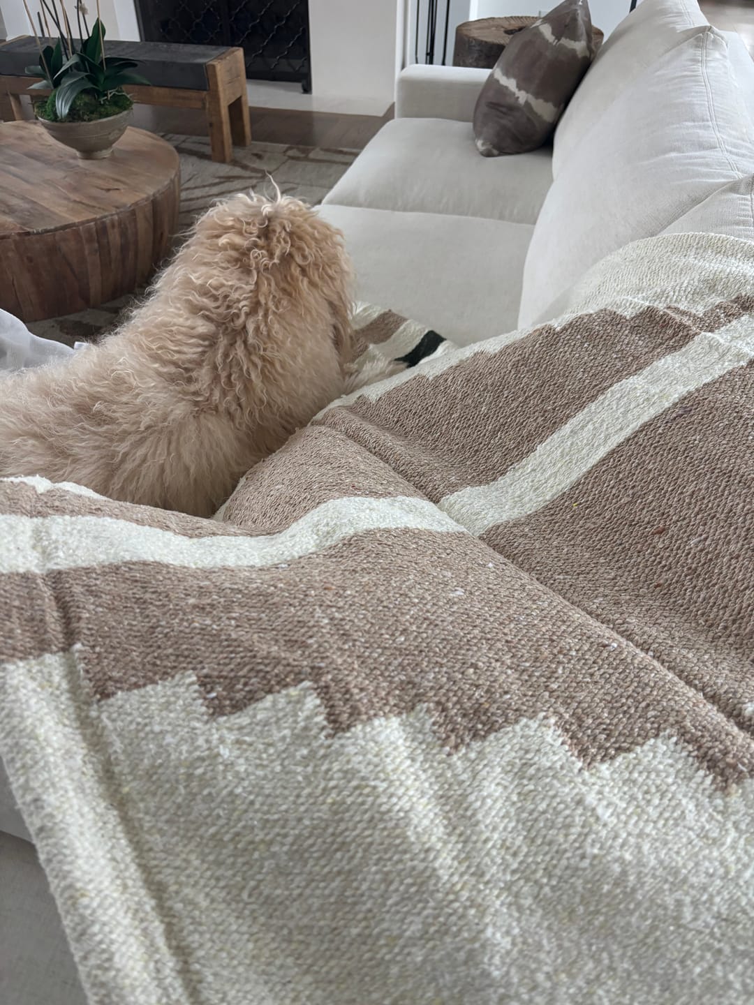 Customer photo review of Boho Azteca Blanket | Mexican Handmade Blanket