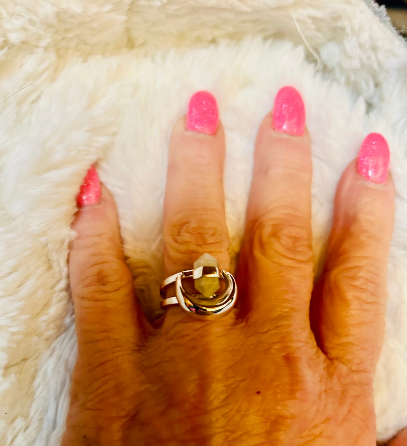 Customer photo review of Moonstone Crystal Point Moon Ring Sterling Silver