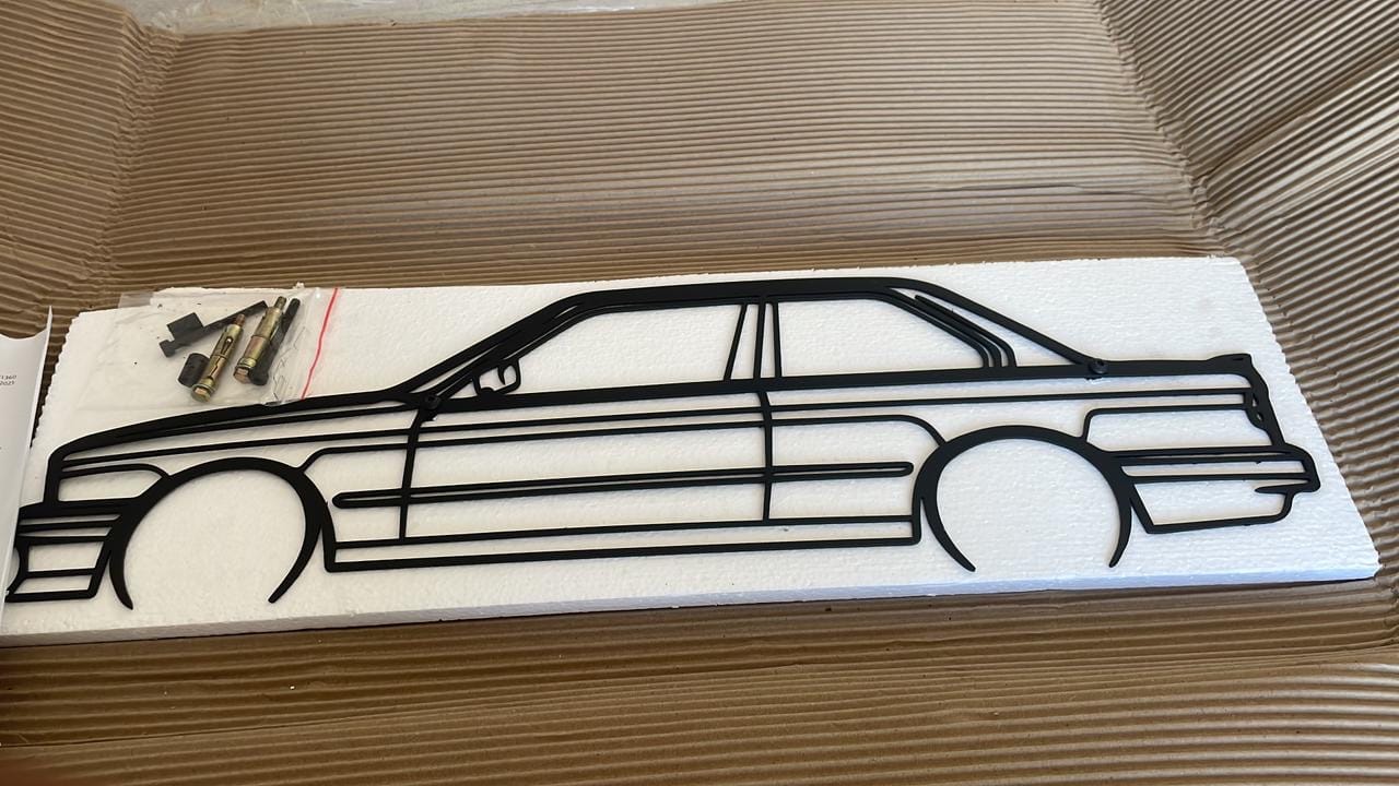 Customer photo review of BMW E30 M3 metal wall art frame