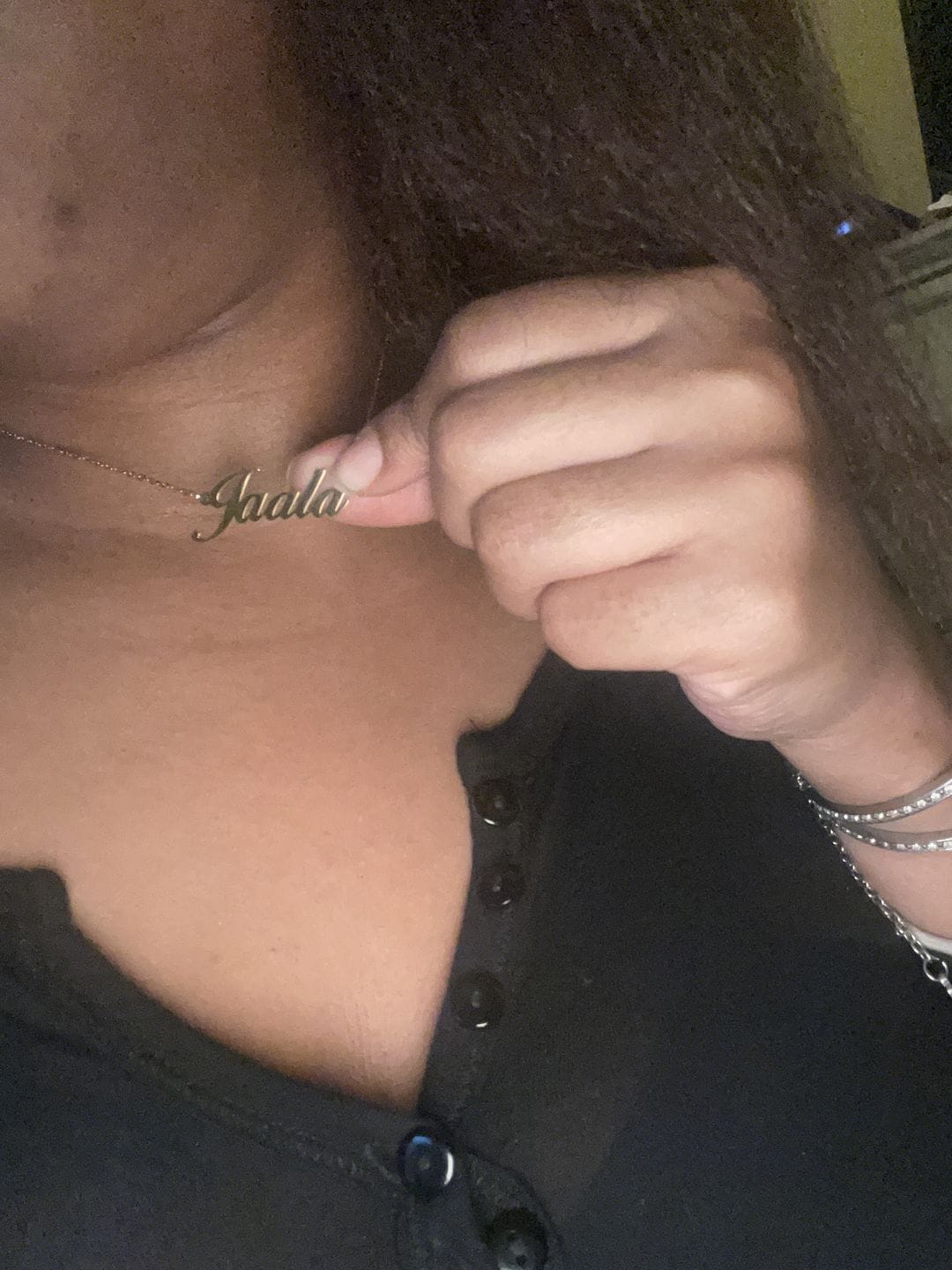 Customer photo review of [Almost Sold Out] To My Amazing Goddaughter - Love You Always And Forever - Personalized Name Necklace