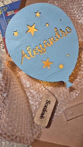 Customer photo review of Lampada Palloncino a Parete con Nome Personalizzato