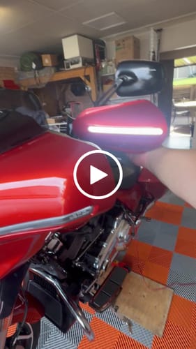 Customer video review of Color Matched hand guard with LED for Harley Touring & Softails