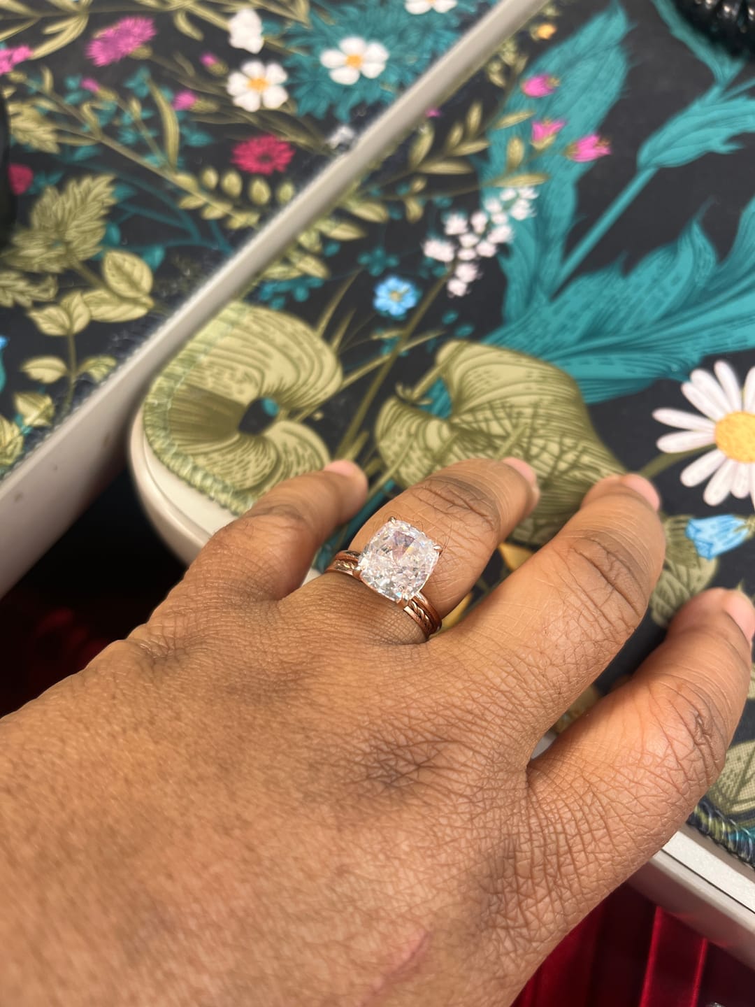 Customer photo review of S925 3.0Ct~6.0 Ct Cushion Cut Engagement Ring In Sterling Silver For Everyday Wear Travel Ring
