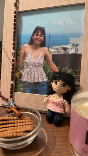 Customer photo review of Dolly® Personalized Crochet Doll with Photo Card