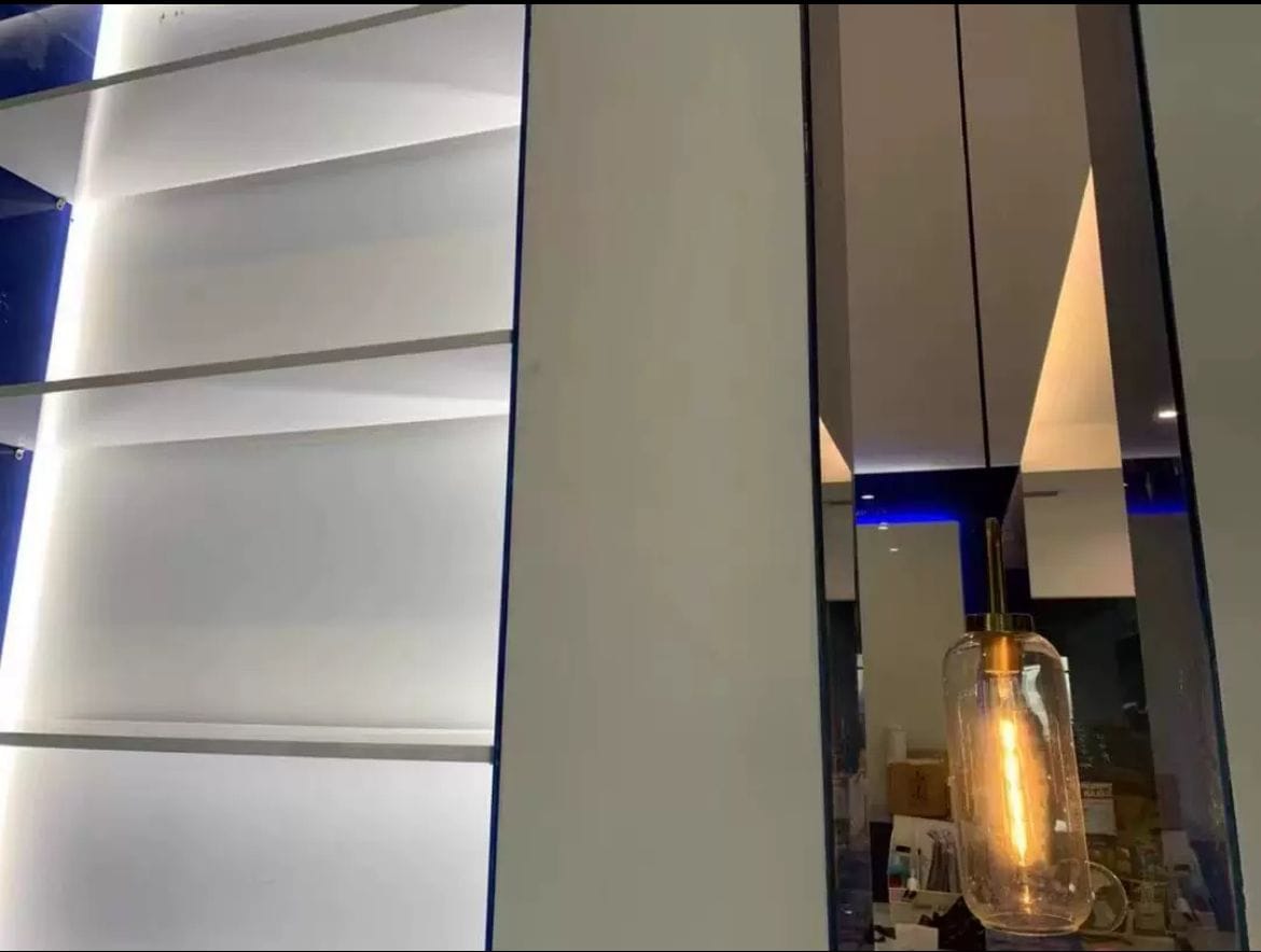 Customer photo review of Frosted Glass Swag Pendant Light