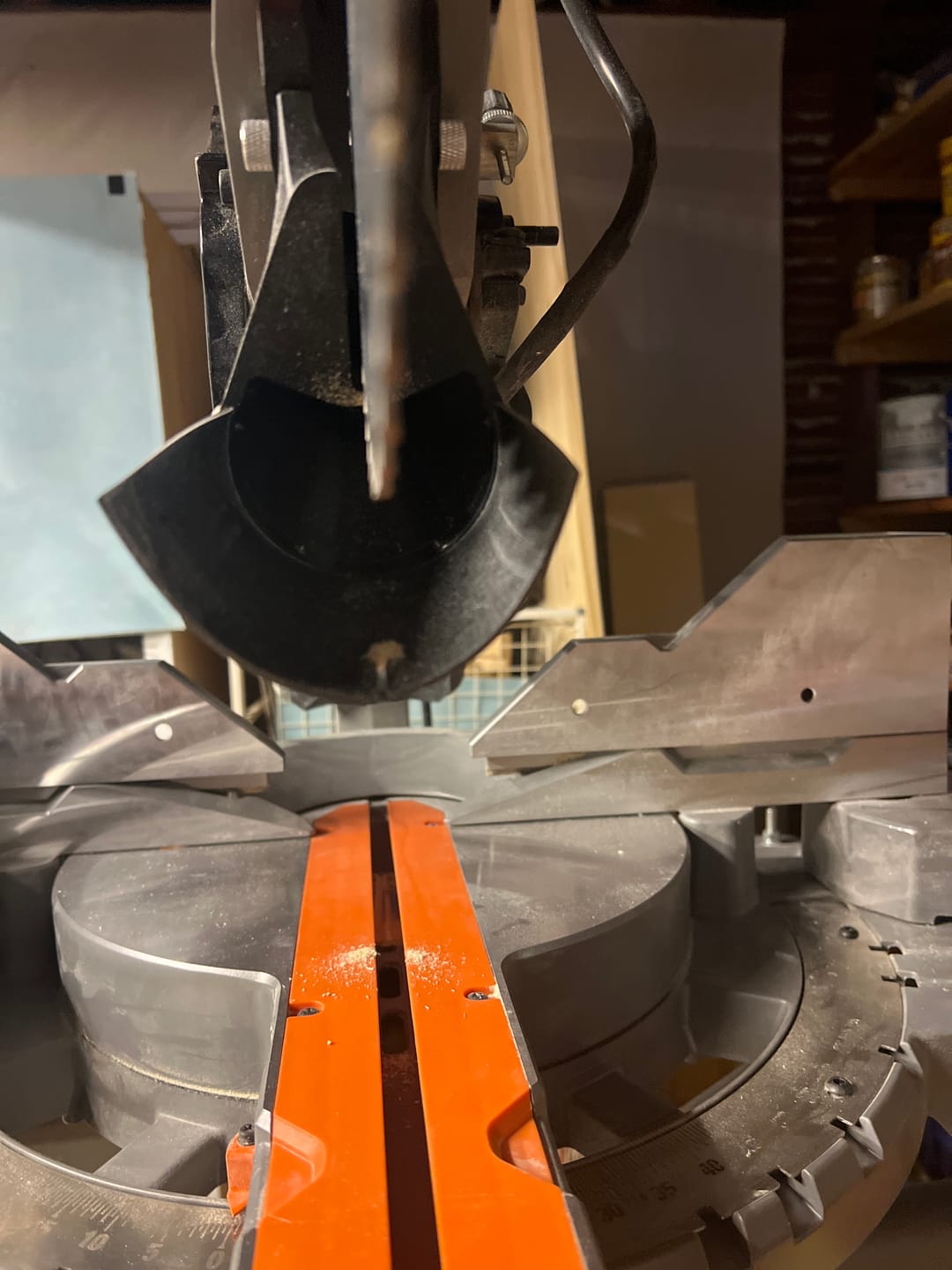 Customer photo review of Ridgid 12" Sliding Miter Saw Dust Collection Chute (R4222)
