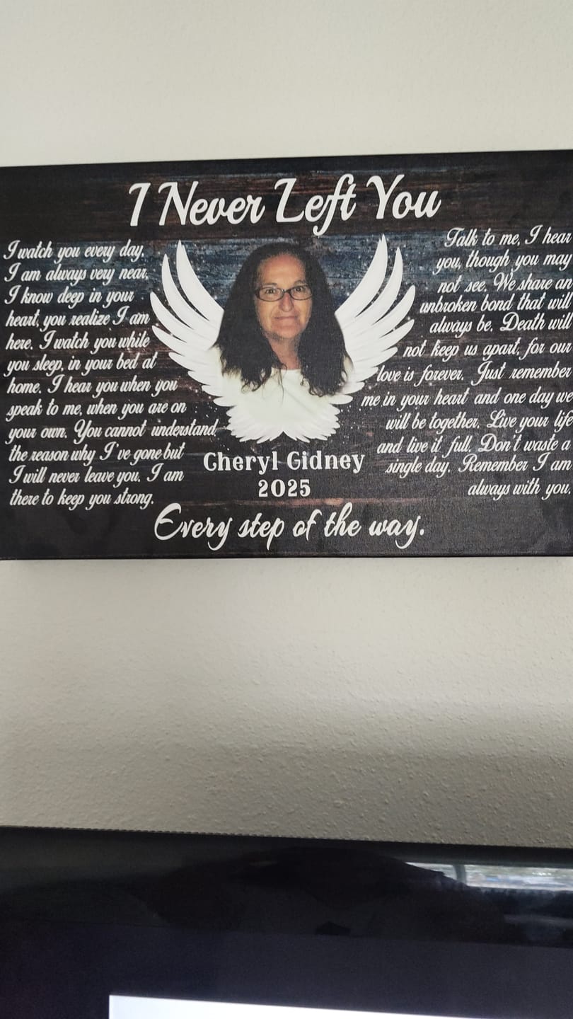 Customer photo review of Personalized Canvas Prints, Custom Photo, Memorial Gifts, Sympathy Gifts, Angel Wings I Never Left You Love Dem Canvas