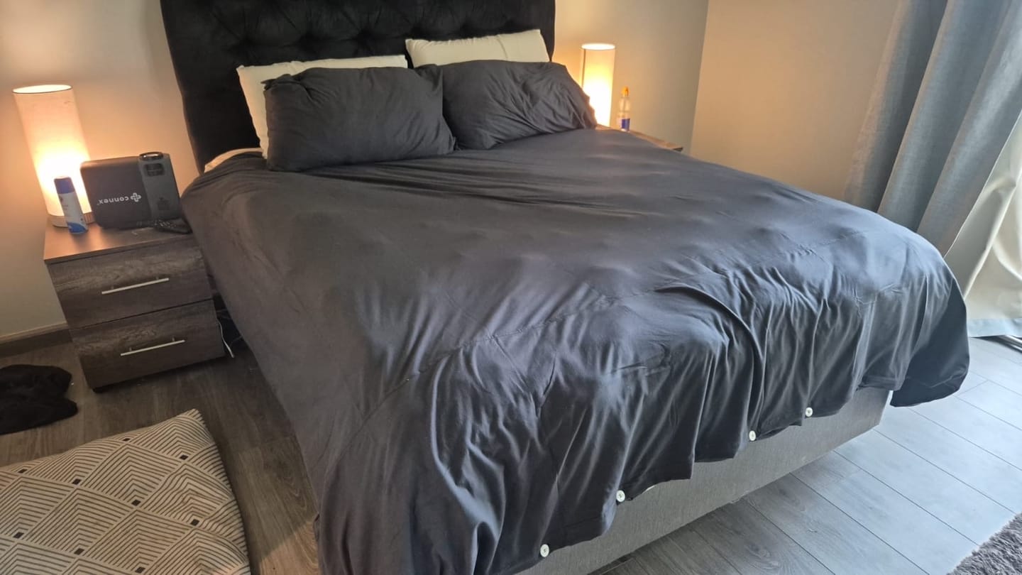 Customer photo review of Deep Charcoal Duvet Cover Set
