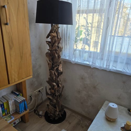 Customer photo review of Stehlampe Treibholz CLEON  | Höhe 165 cm | Lampenschirm Schwarz