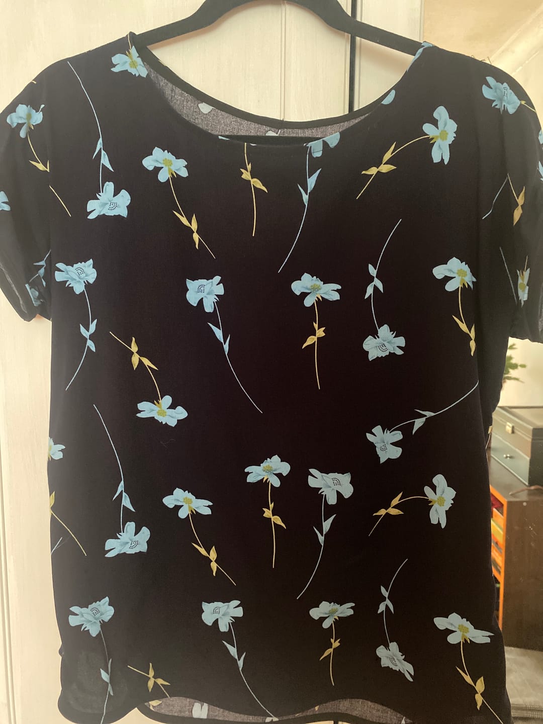 Customer photo review of Falling Flowers Viscose Challis Fabric