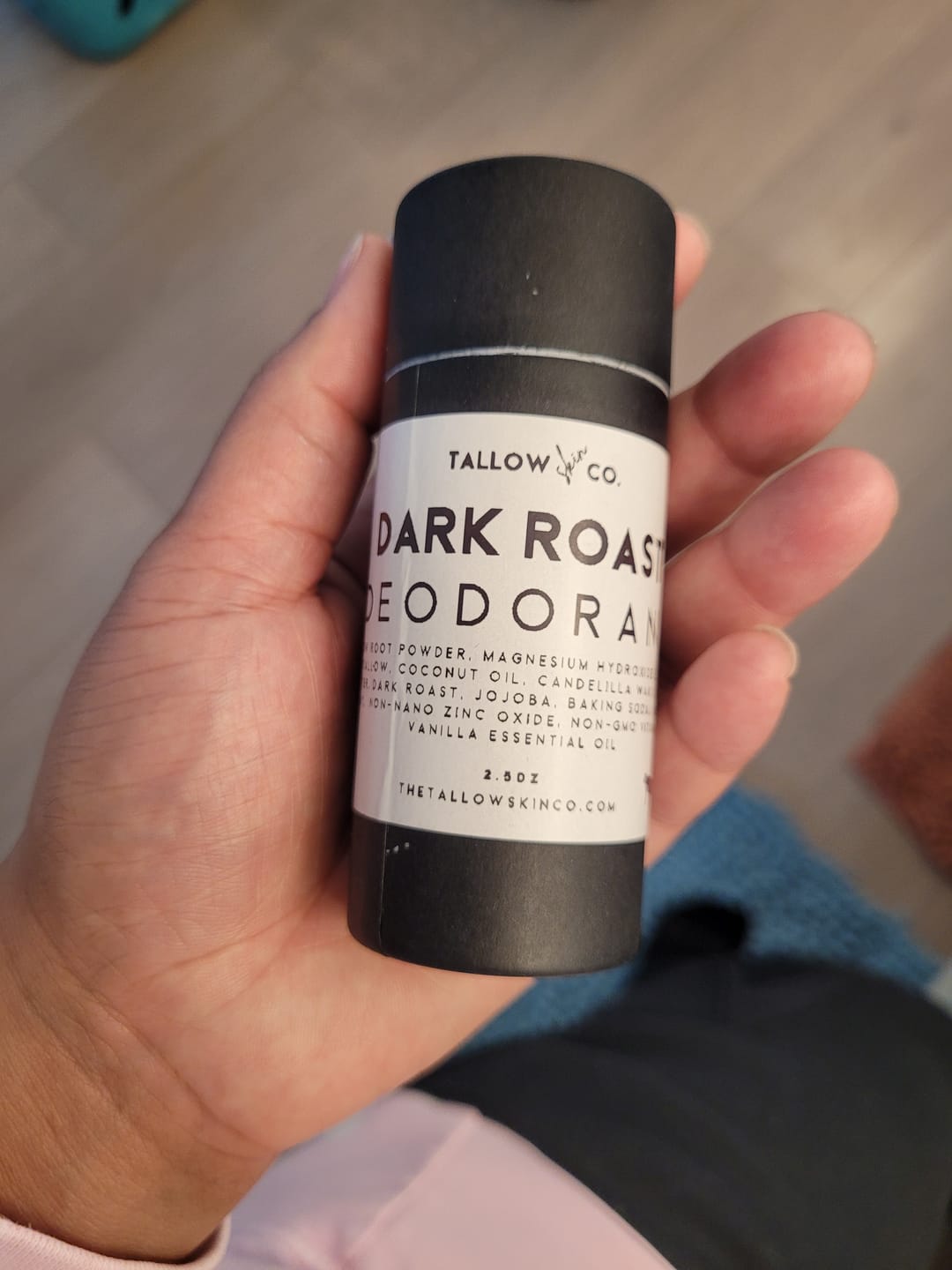 Customer photo review of Dark Roast | Tallow Magnesium Deodorant