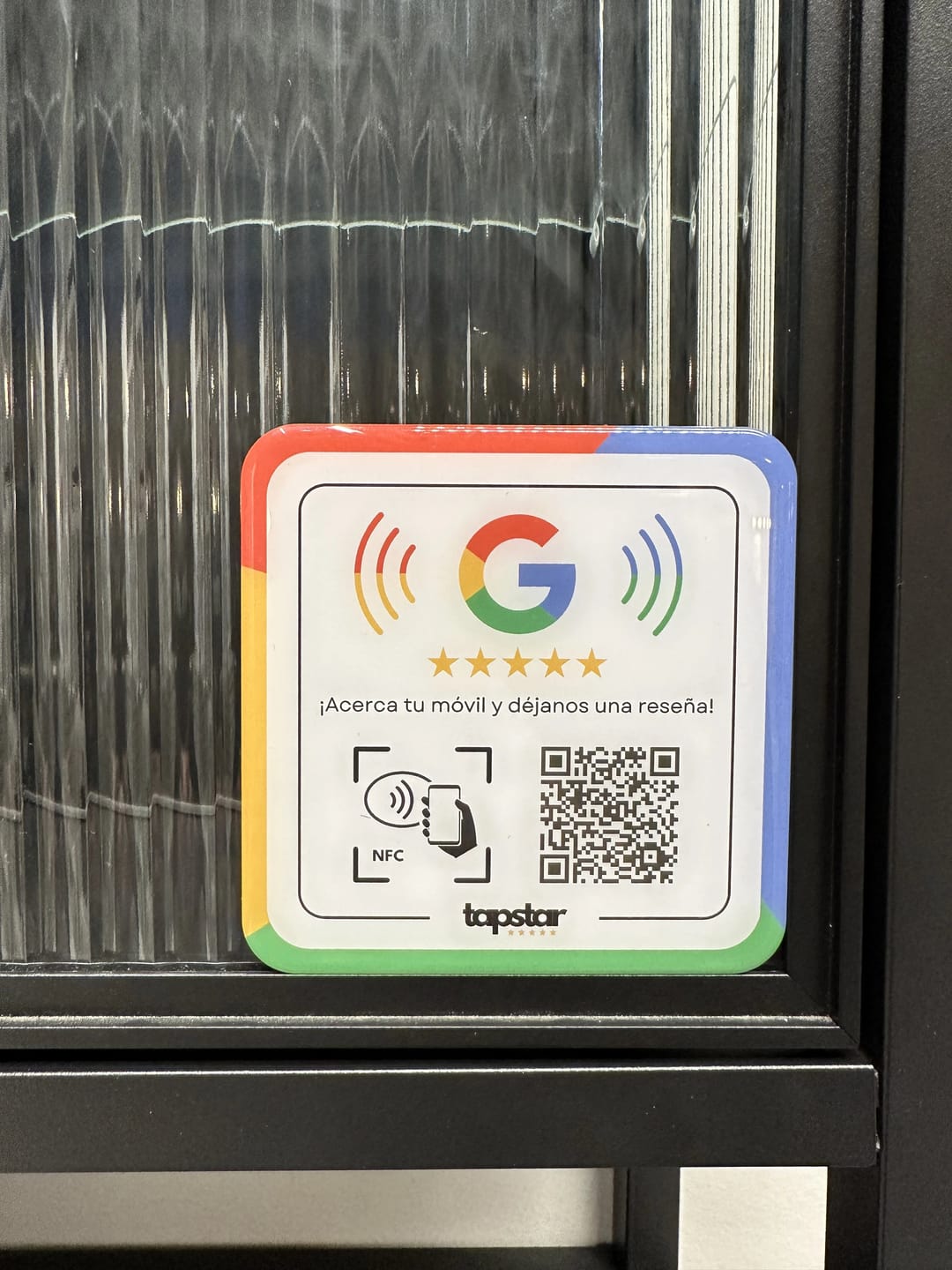 Customer photo review of Placa Reseñas de Google
