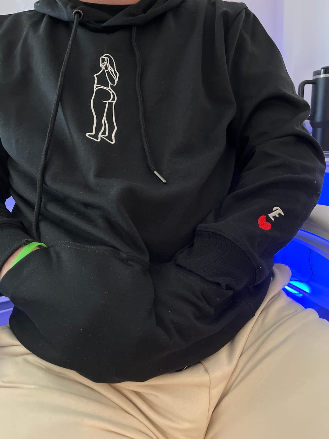 Customer photo review of Custom Embroidered Couple Portrait Sweatshirt, Couple sweats From Photo, Spicy Hoodie, Valentine Gift For Boyfriend