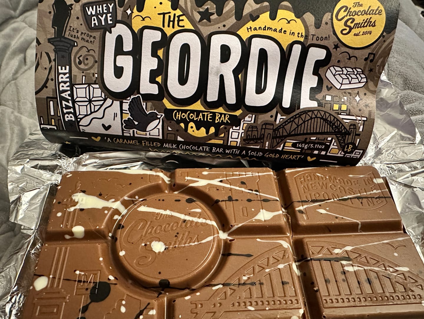 Customer photo review of The Geordie Bar double chocolate and caramel filled bar 145g