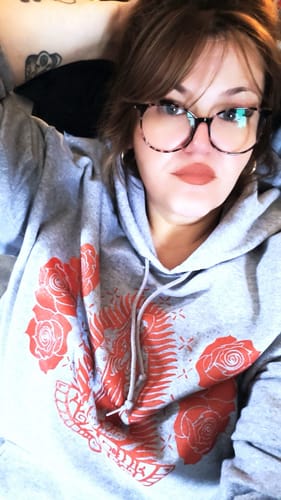 Customer photo review of Unisex Gray Guadalupana Hoodie
