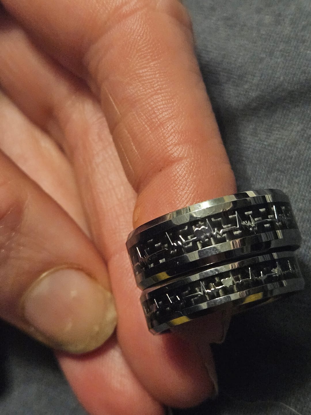 Customer photo review of The Loving Heartbeat Wonder Ring Set