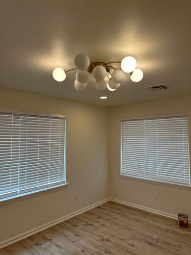 Customer photo review of Classic 12-Light Sputnik Frosted Glass Globe Semi Flush