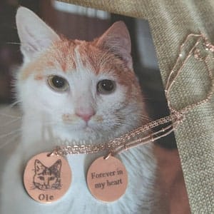 Customer photo review of Actual Photo Pet Necklace, Personalized Custom Dog or Cat Necklace, Sterling Silver, Gold Fill, Pet Portrait Jewelry for Pet Owner, Gift for Women