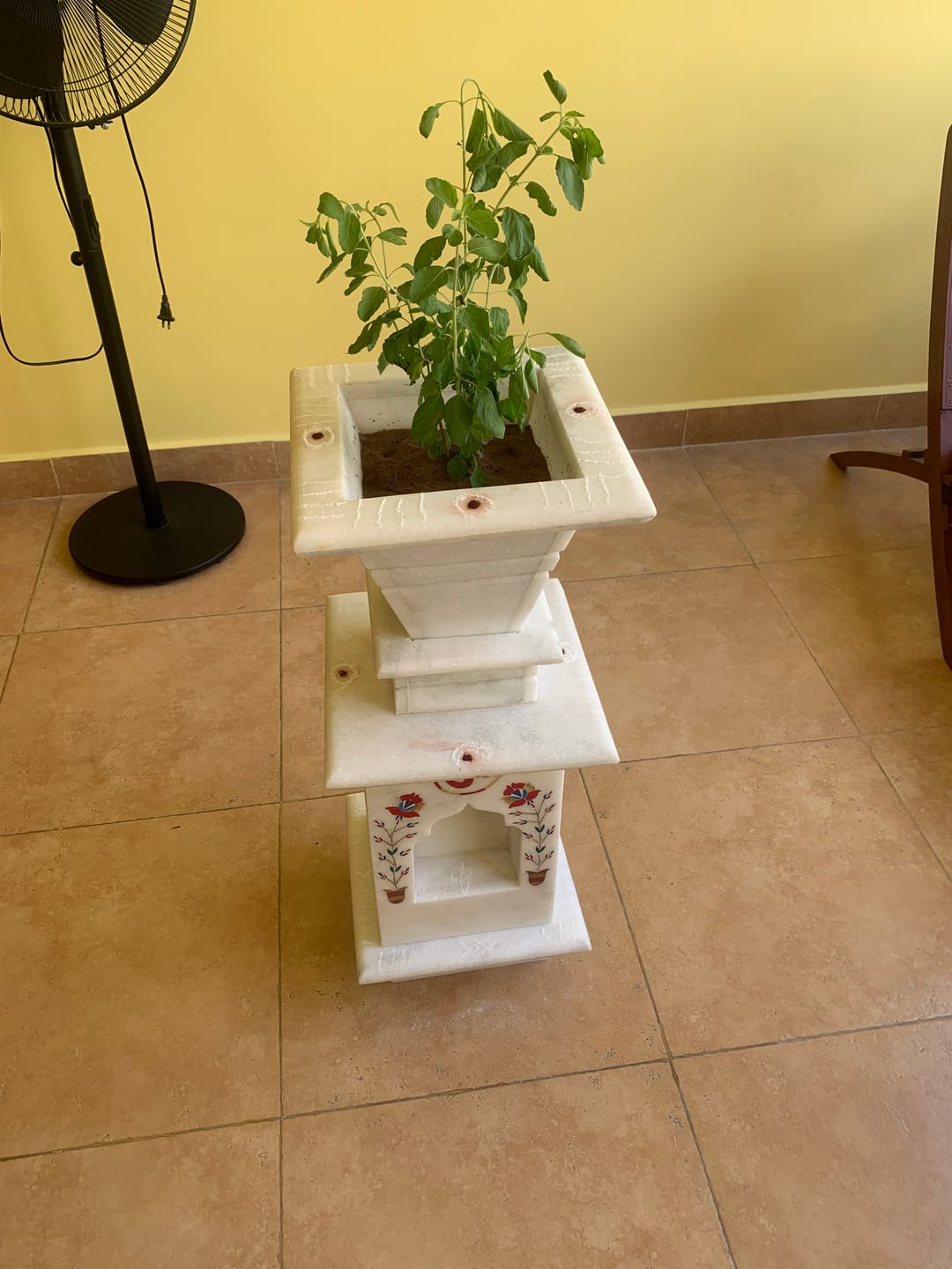 Customer photo review of Marble Tulsi Pot, White Marble Inlay - Handicraft Bazaar