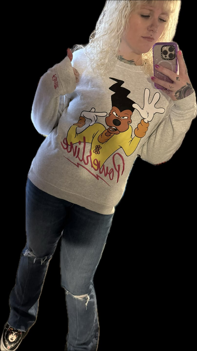 Customer photo review of Disney's A Goofy Movie "Powerline" – Crewneck Sweatshirt