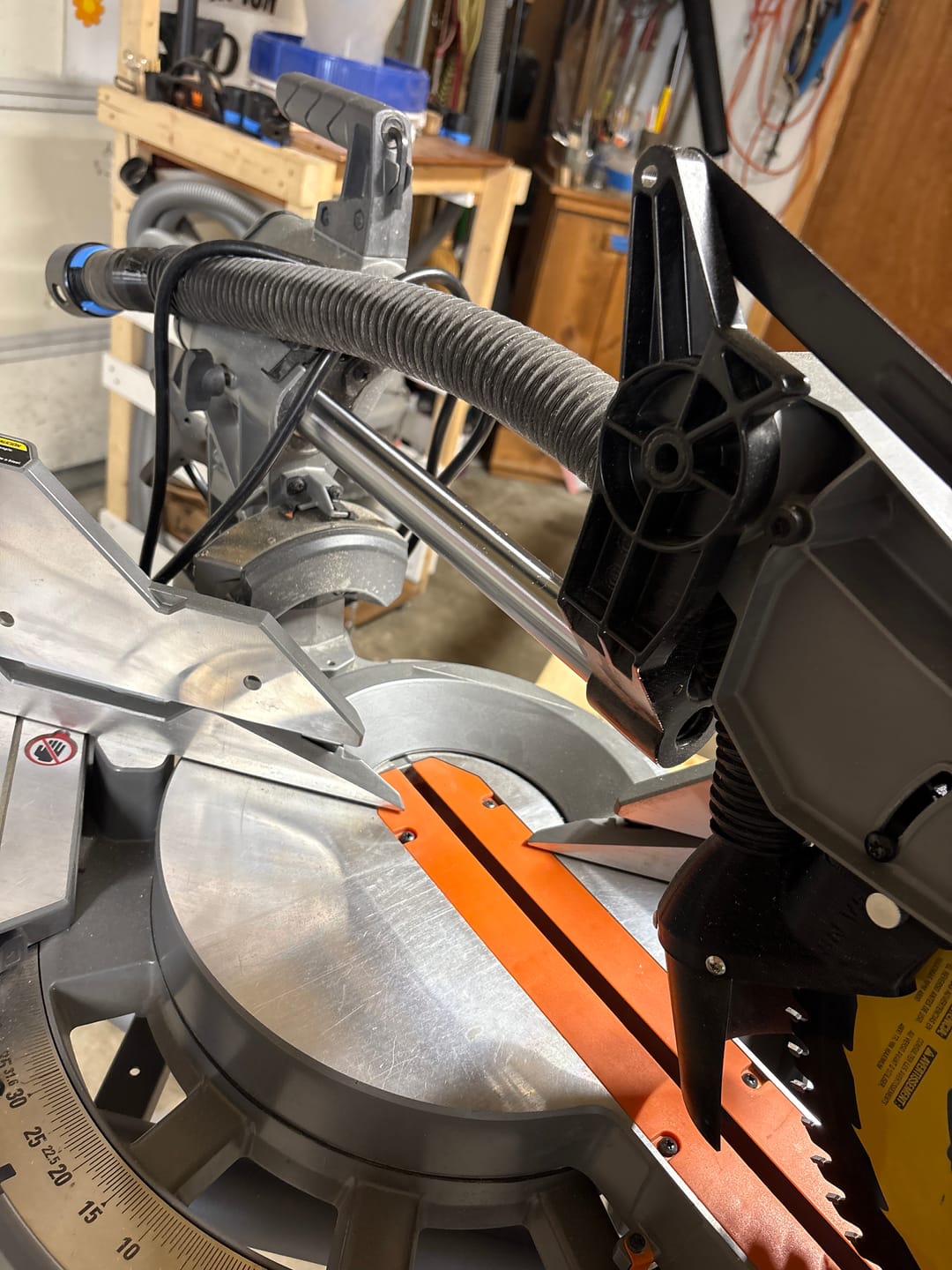 Customer photo review of Ridgid 12" Sliding Miter Saw Dust Collection Chute (R4222)