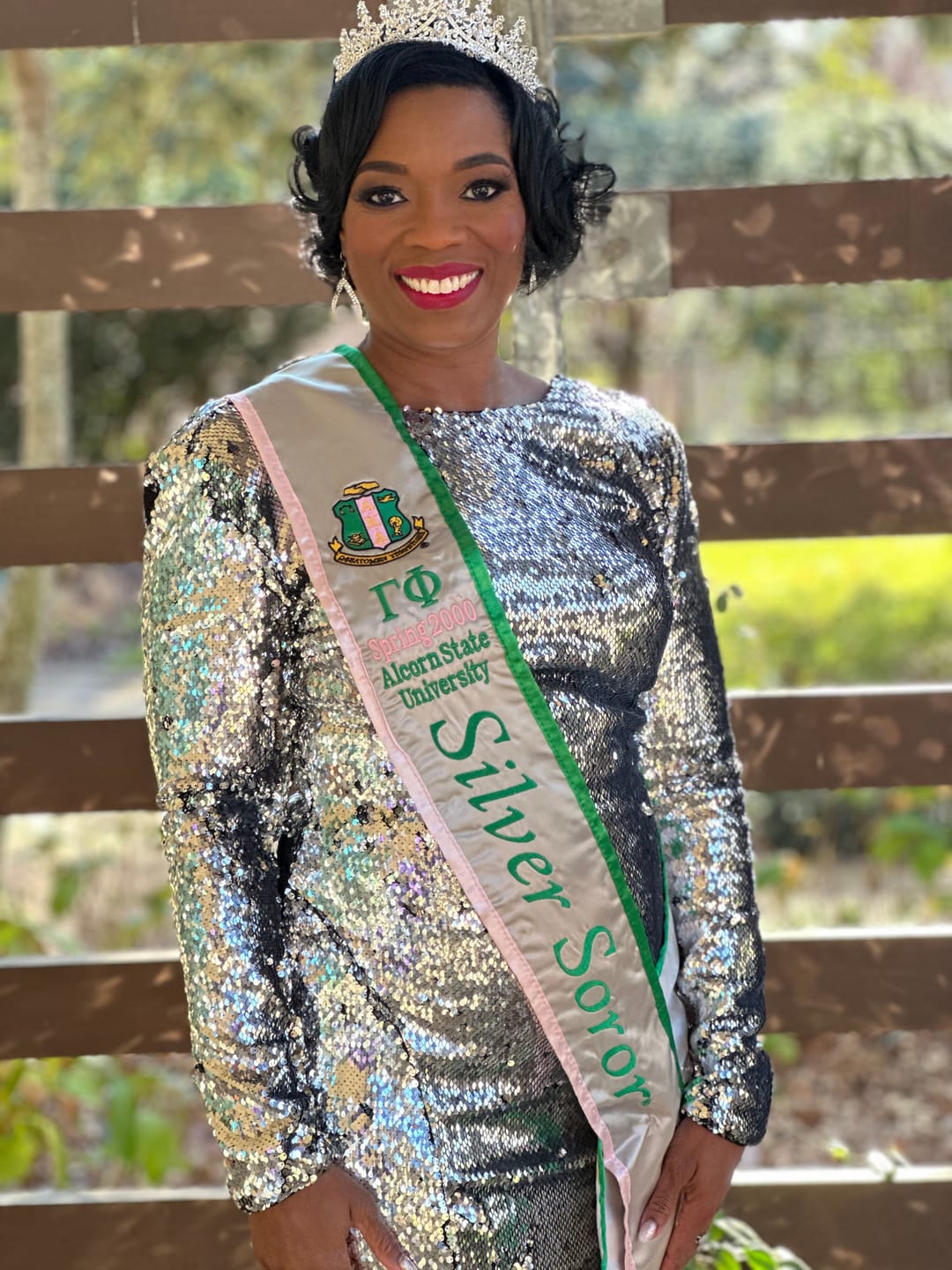 Customer photo review of Silver Soror Sash