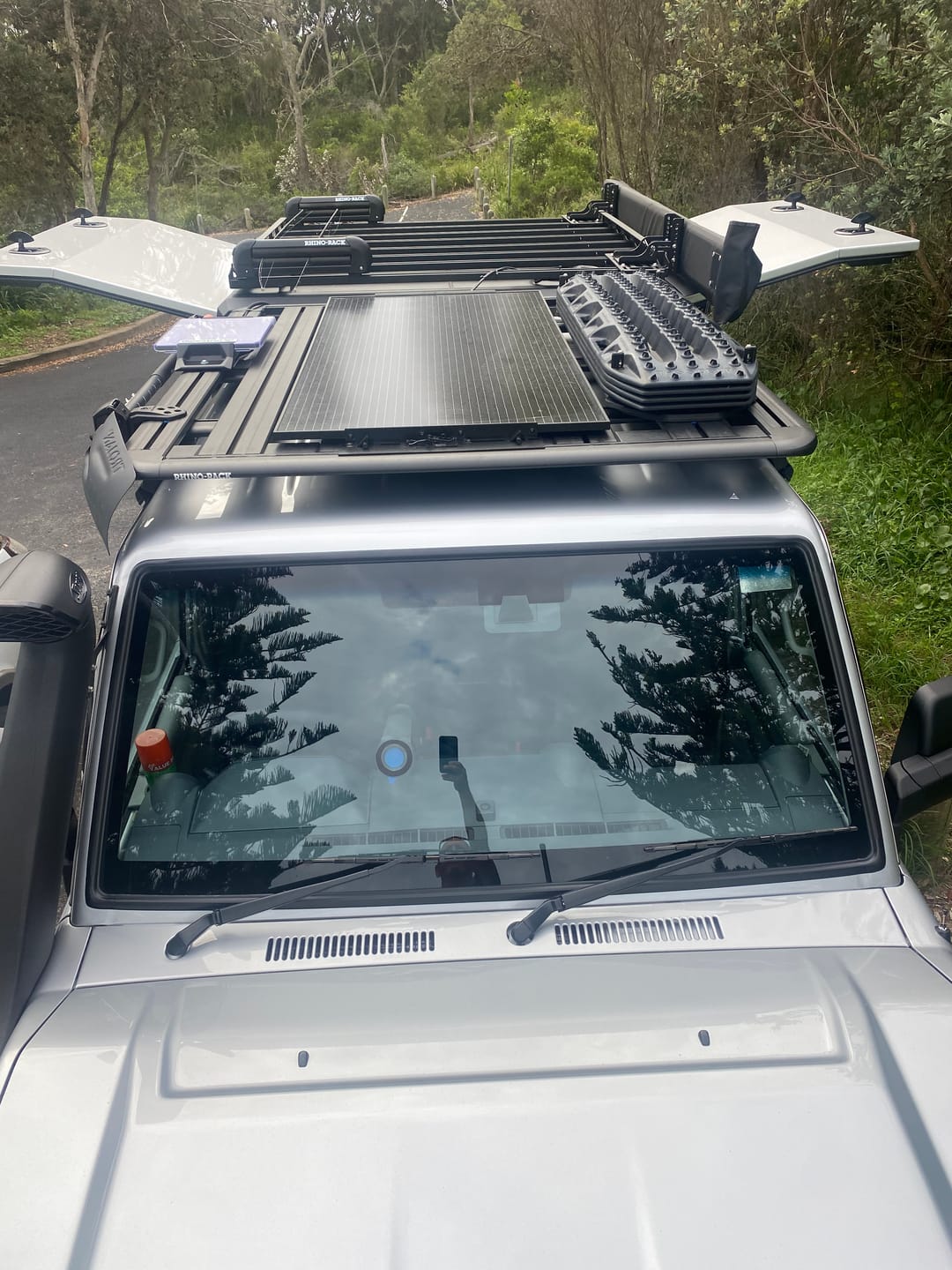 Customer photo review of Starlink Mini Roof Rack Mount