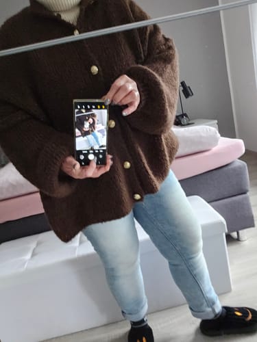 Customer photo review of 2er Pack Oversized Cardigan "CozyGlam" Black & White